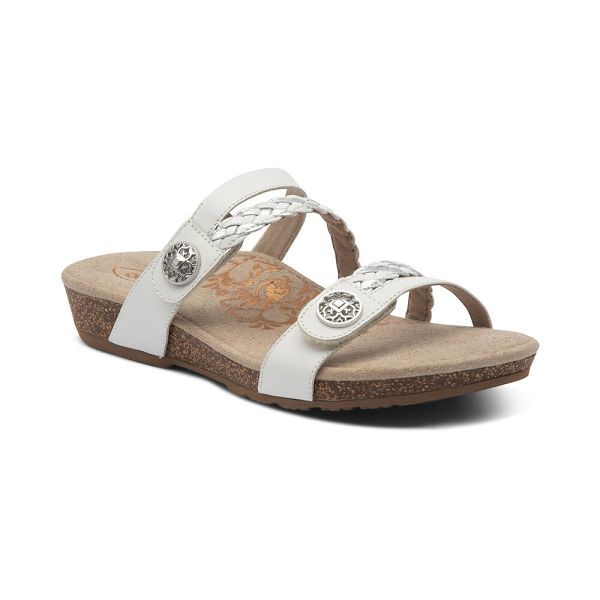 Aetrex Women's Janey Braided Sandals - White | USA TLZJPUT